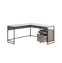 Sauder Tremont Row L Desk, Mystic Oak finish