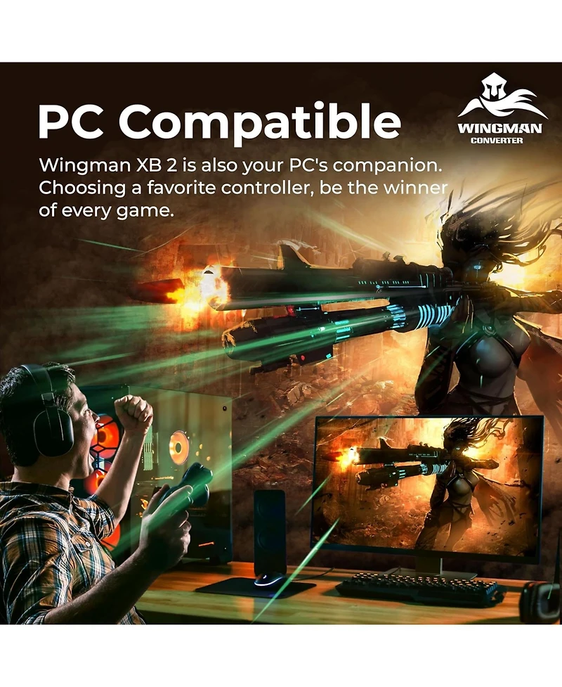 Brook Wingman XB2 Wireless Controller Adapter for Xbox 360, Xbox and Pc