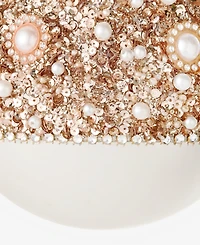 Holiday Lane Jeweled Classics Matte Large Size Ball with Bead Design Ornament, Macy's Exclusive