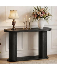Gaomon Fluted Console Table, 42.5 Inch Narrow Wood Entryway Table with Storage Shelf, Sofa Behind the Couch, for Hallway, Living Room,Foyer