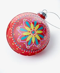 Holiday Lane Merry Magic Floral Pattern Ball Ornament, Macy's Exclusive