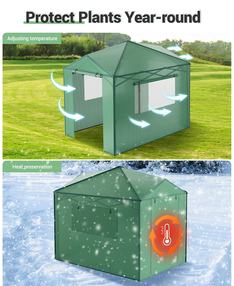 gaomon Pop-Up Greenhouse with Durable Pe Cover, Grow Tent for All Seasons Indoor Outdoor Plants