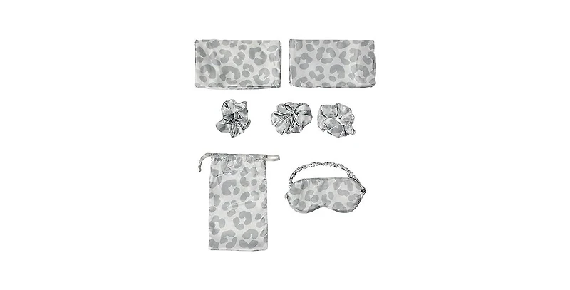 Leopard Spots 5-Pack Pillowcase, Eye Mask, & Scrunchies Set-Standard