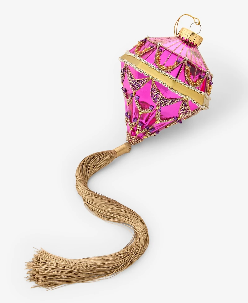 Holiday Lane Peacock Diamond-Shape Tasseled Ornament, Macy's Exclusive