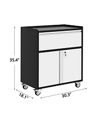 Gaomon Heavy Duty Lockable Rolling Metal Storage Cabinet with 1 Drawer and 2 Doors for Home Office, Workshop