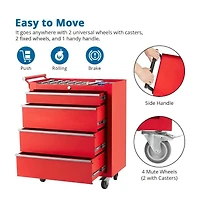 Gaomon 4-Drawer Portable Tool Storage Cart, Rolling Tool Chest Cabinet, Lockable Toolbox Organizer