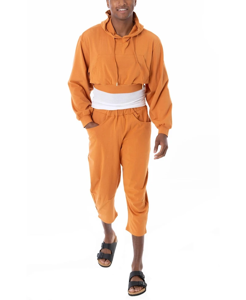 Dai Moda Men's Eco Crop Workout Hoodie