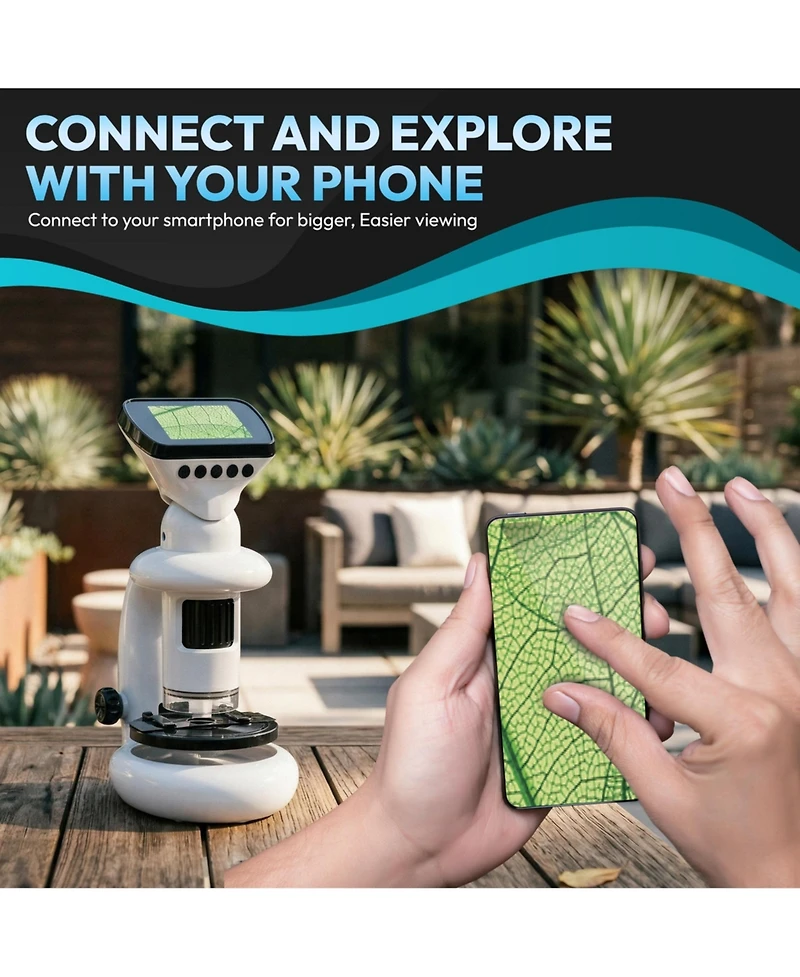 Contixo MS2 WiFi Digital Microscope with Lcd Screen, 1000X Magnification, Rechargeable for Kids