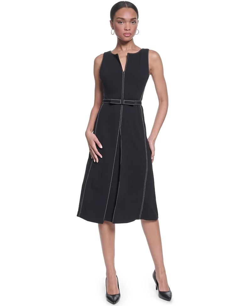 Karl Lagerfeld Paris Women's Scuba Crepe Knee-Length Dress