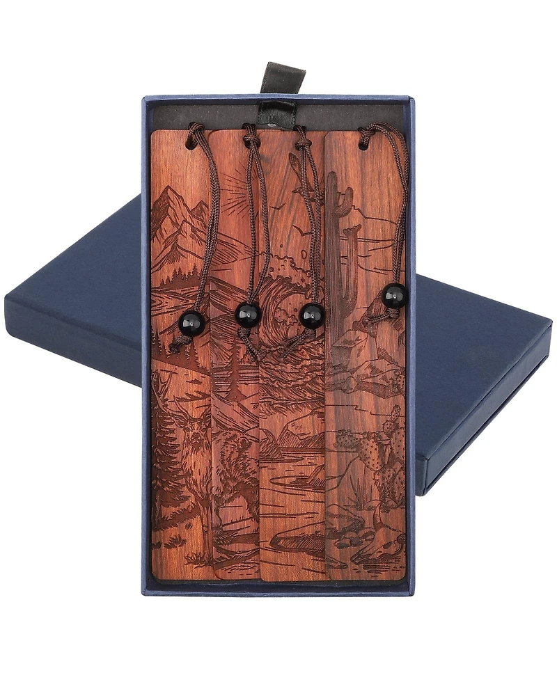Gnuadz Wood Bookmark Adventure Scenery Carving Gift