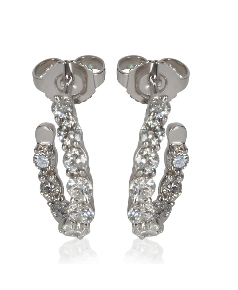Pre-Owned Tiffany & Co Platinum Diamond Inside-Out Hoop Earrings