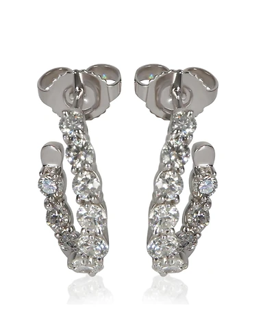Pre-Owned Tiffany & Co Platinum Diamond Inside-Out Hoop Earrings