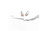 Rachel Glauber Timeless White Gold Plated Pearl Twisted Rope Earrings