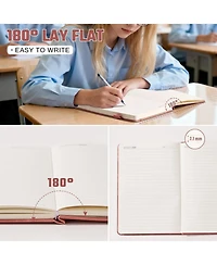 Gnuadz Women Leather Journal Flower Diary College Ruled