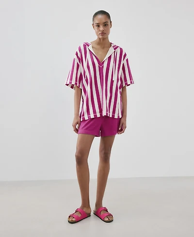 Mango Women's Striped Terry Cotton Sweatshirt