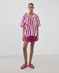 Mango Women's Striped Terry Cotton Sweatshirt