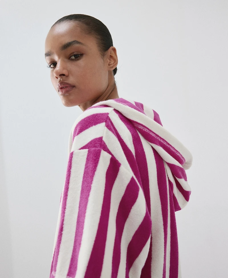 Mango Women's Striped Terry Cotton Sweatshirt