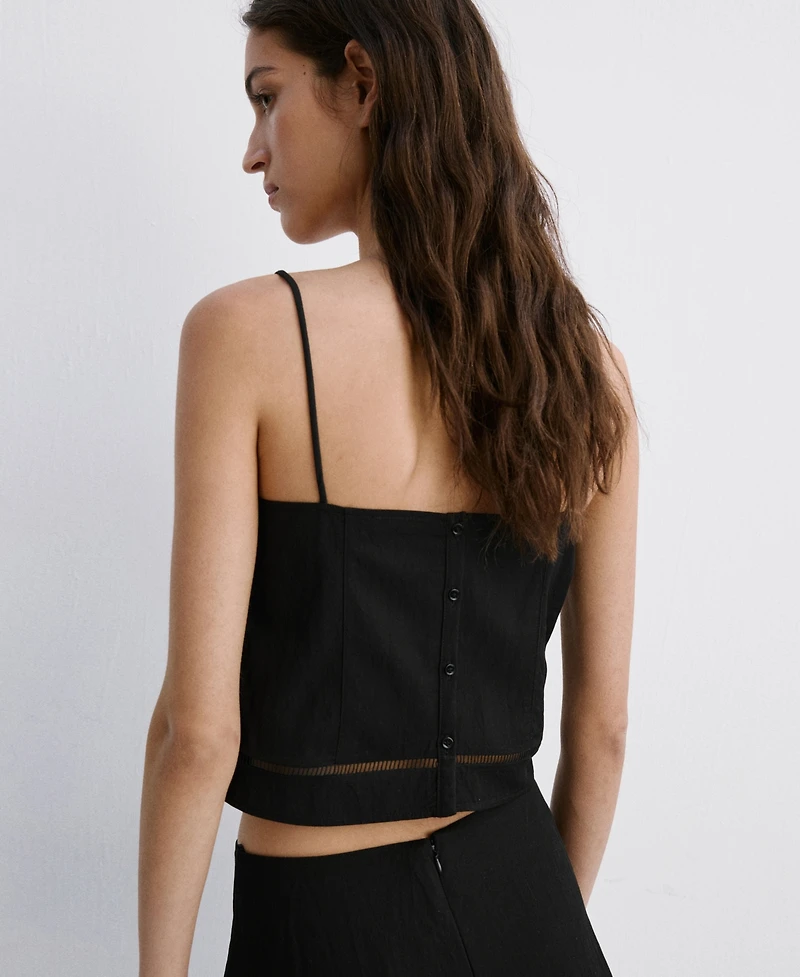 Mango Women's Straps And Buttons Top