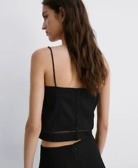 Mango Women's Straps And Buttons Top