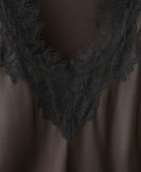 Mango Women's Satin Lace Dress