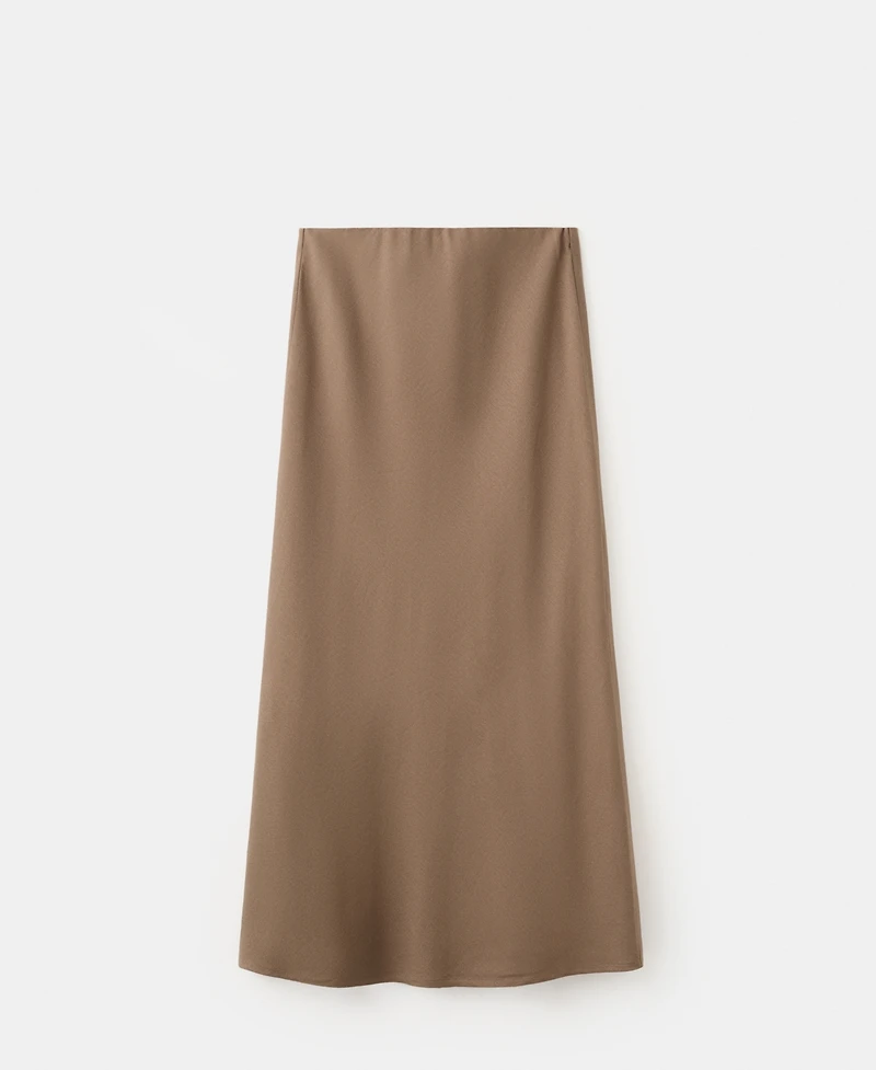 Mango Women's Linen-Blend Straight Skirt