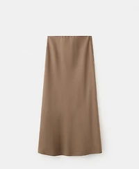 Mango Women's Linen-Blend Straight Skirt