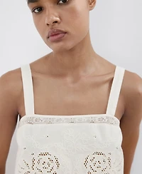 Mango Women's Openwork Embroidery Top