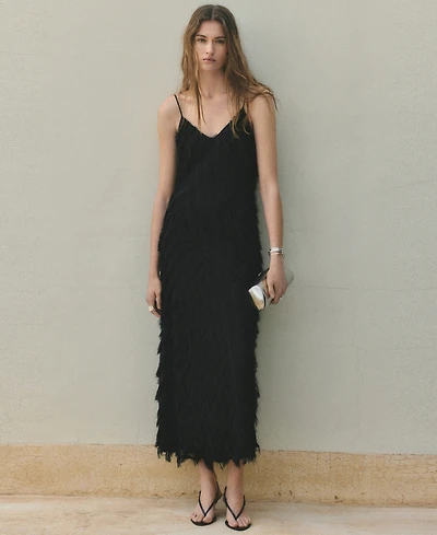 Mango Women's Long Frayed Dress