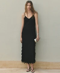 Mango Women's Long Frayed Dress