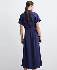 Mango Women's Belted Lyocell Shirtdress