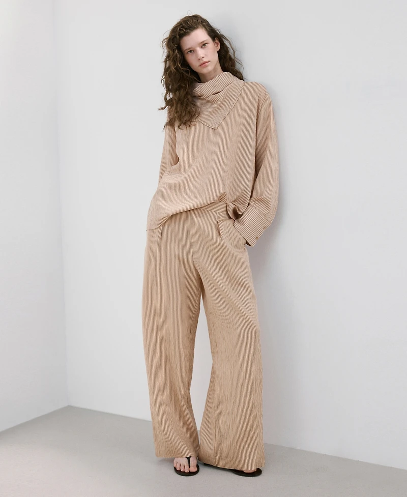 Mango Women's Striped Lyocell Pants
