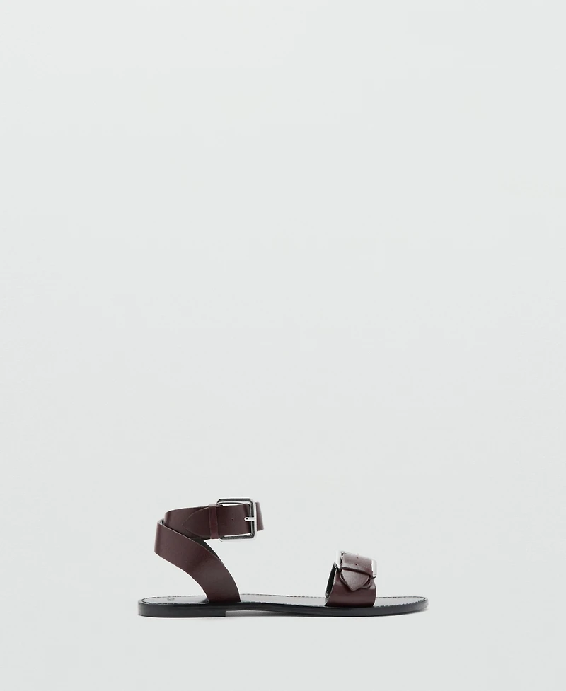 Mango Women's Buckle Leather Sandals