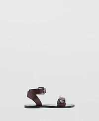 Mango Women's Buckle Leather Sandals