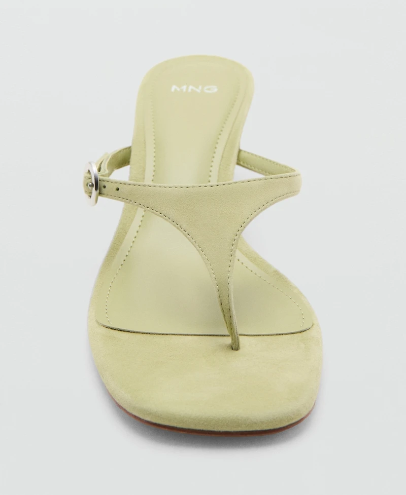 Mango Women's Kitten-Heel Leather Sandals