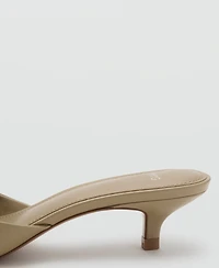 Mango Women's Bow Heeled Leather Shoes
