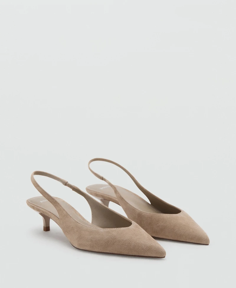 Mango Women's Kitten-Heel Suede Shoes