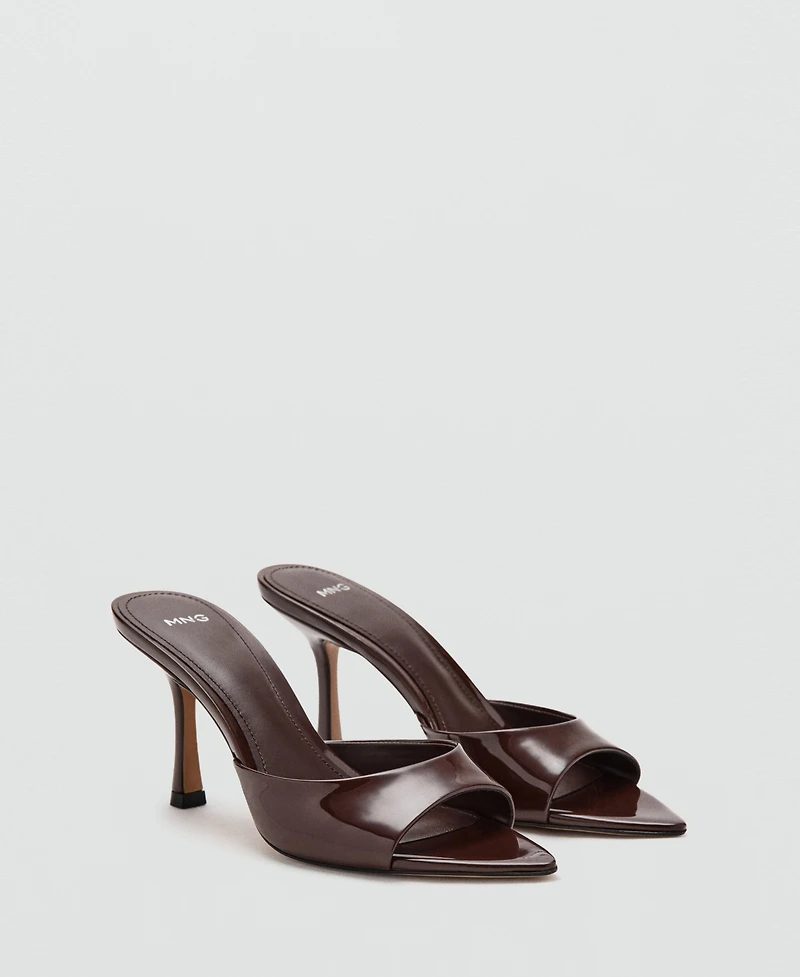 Mango Women's Patent Leather Effect Heeled Sandals