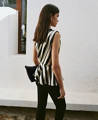 Mango Women's Striped Asymmetrical Top