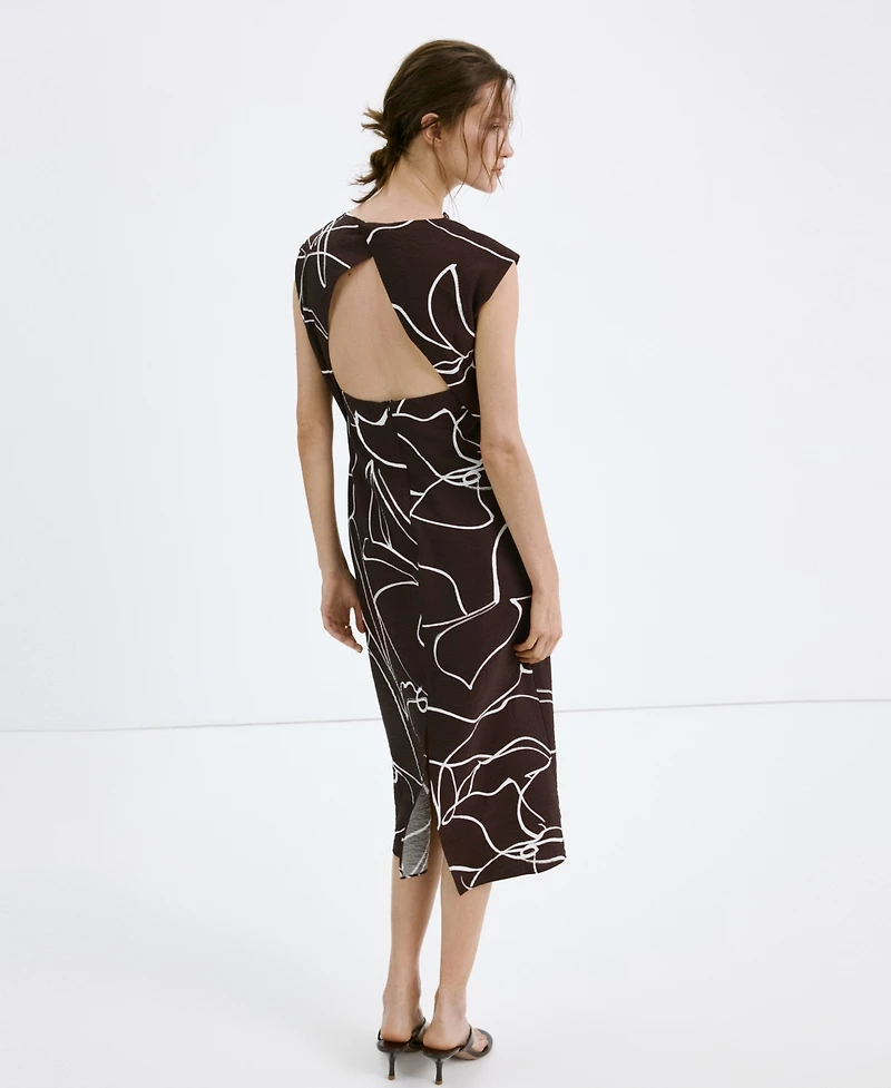 Mango Women's Printed Ruched Dress