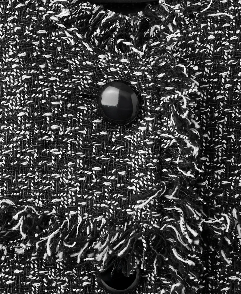 Mango Women's Frayed Ends Tweed Jacket