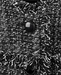 Mango Women's Frayed Ends Tweed Jacket