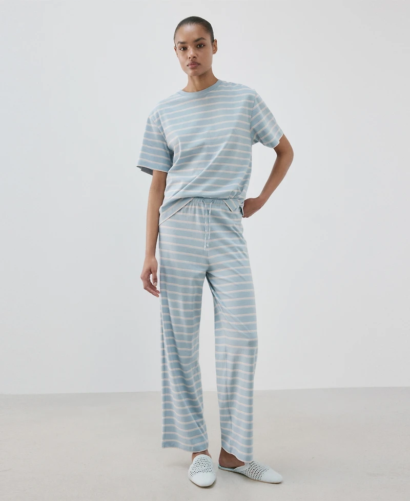 Mango Women's Cotton Striped Pajama Pants