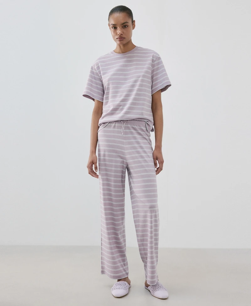 Mango Women's Cotton Striped Pajama Pants