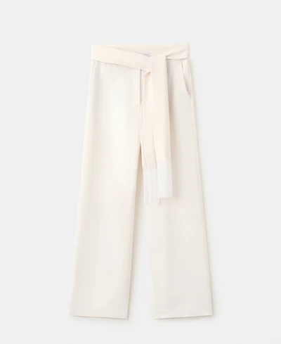 Mango Women's Belt Straight-Fit Pants