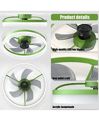 Clihome Ceiling Fans with Lights Dimmable Led Embedded Installation