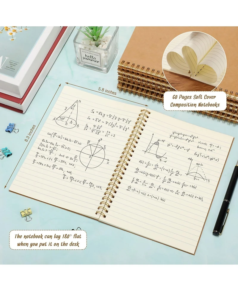 Gnuadz Spiral Notebook College Ruled A5 Journals