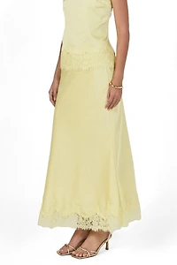 endless rose Women's Satin Lace Midi Skirt