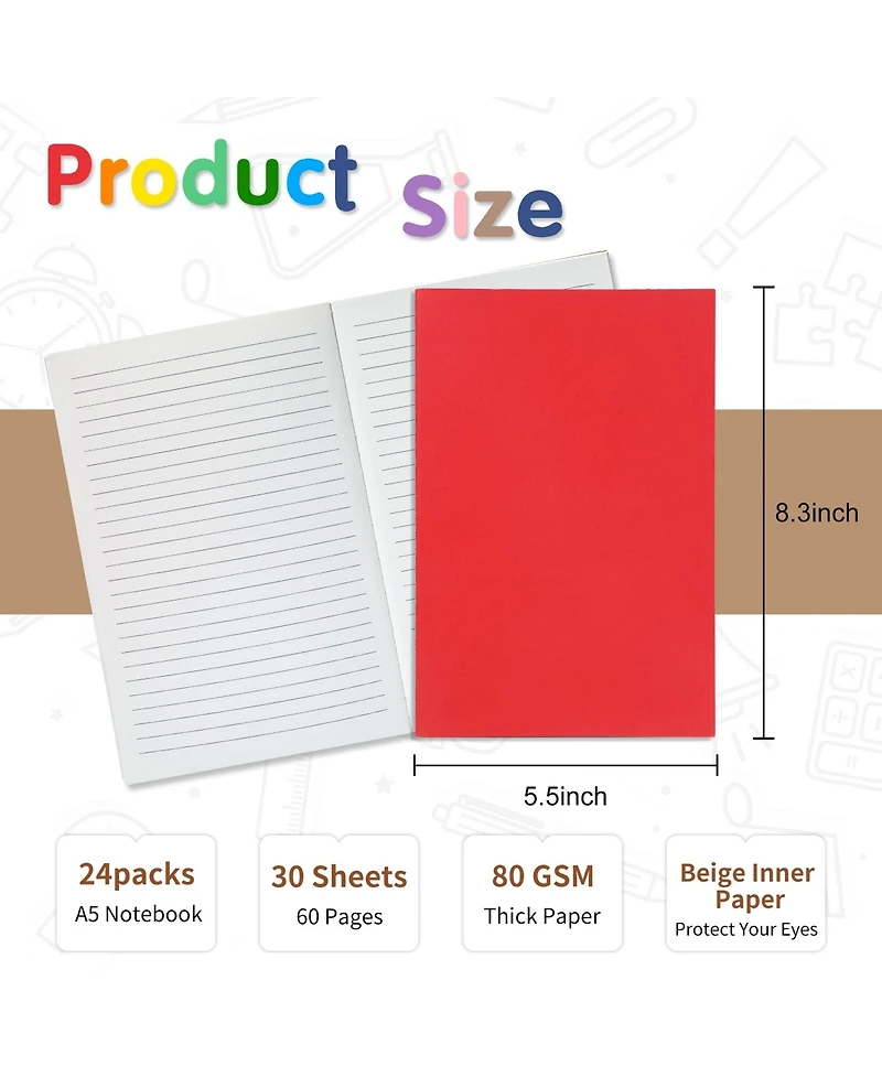 Gnuadz A5 Blank Journal Notebooks Bulk Soft Cover Unlined Paper