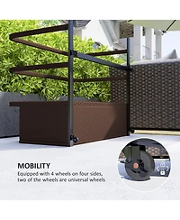 Outsunny Wicker Pool Float Storage Organizer, Holder