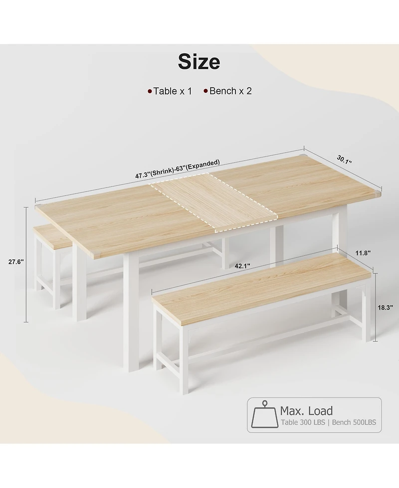 gaomon 5-Piece Extendable Office Dining Table and Chair Set